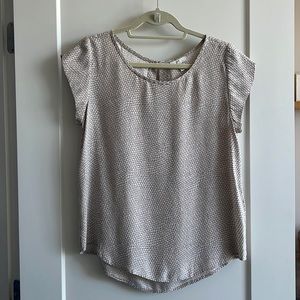 Joie satin print blouse with cropped sleeves